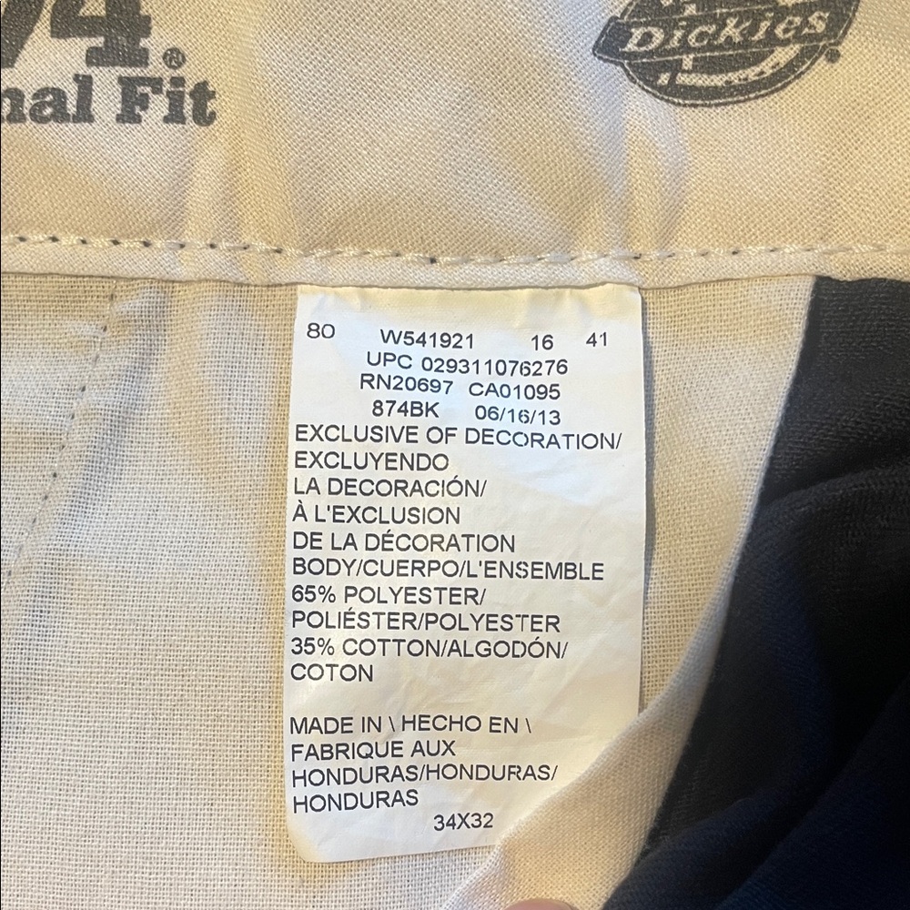 Men's Dickies Black Pants - Picture 3 of 5
